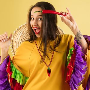 Collier de <span class=keywords><strong>perles</strong></span> de piment collier de faveur de fête mexicain Cinco de Mayo <span class=keywords><strong>Fiesta</strong></span> décoration de fête Mardi Gras accessoires de déguisement - Product Image 3