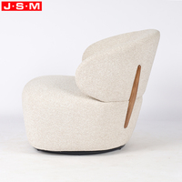 Nordisches Design Einfaches Wohnzimmer-Sofa Balkon Schlafzimmer Kleiner Weißer Lässiger Polstersessel Einzelsofa-Stuhl mit Drehbarem Sockel
