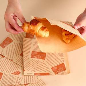 Personalized Design Delicious Treats Small Double Open Disposable Kraft Triangle Shape <b>Paper</b> Bag for Concession Stands Snack Bar - Product Image 3