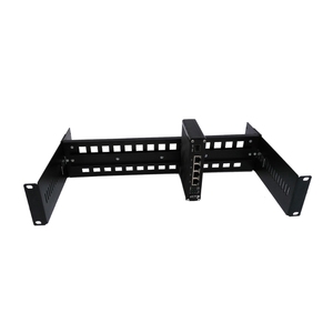 Kit de montage sur rail DIN 19 pouces pour fibre optique, en alliage d'aluminium, commutateur optique industriel réglable, couleur noire, certifié 5G CE - Product Image 1