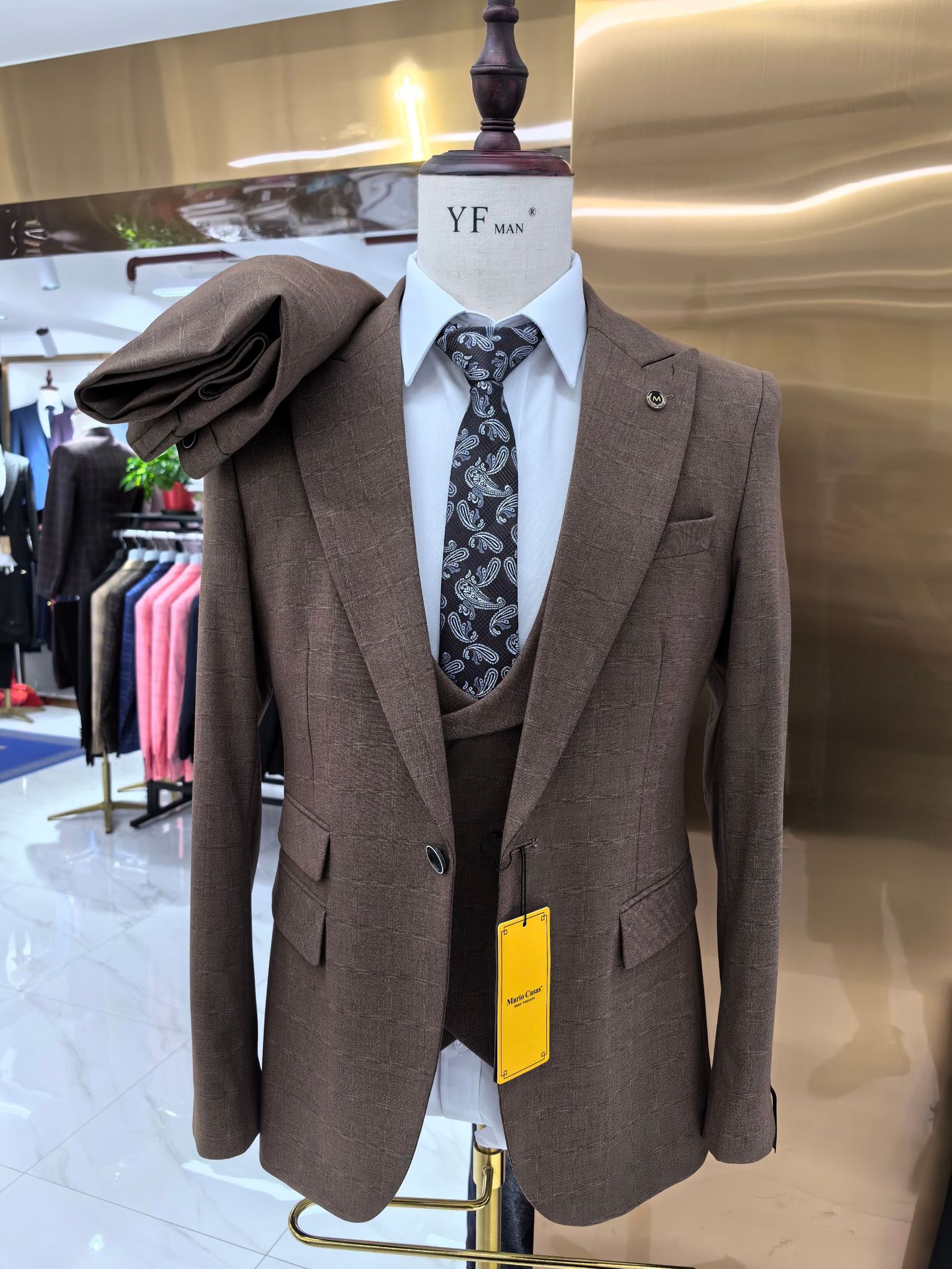 Camel-3pcs/set-Jacket + vest + pants