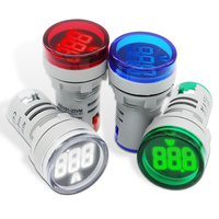 Lampu sinyal Voltmeter LED 22mm, alat pengukur voltase voltase, lampu indikator, rentang AC 50 ~ 500V