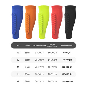 Honeycomb Compression Leg Sleeves Soccer Non-Slip Silicone 90% Polyester EVA Cushion Sport Sock Sleeves Wholesale OEM <strong>Custom</strong> - Product Image 6
