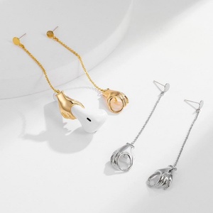 Pendientes de botón antipérdida para auriculares, chapados en oro, soporte para Airpods, joyería de moda para Airpods - Product Image 1