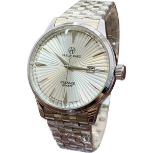 Montre de luxe pour homme avec logo personnalisé, mouvement à quartz, aiguilles luminescentes, cadran en verre en acier inoxydable, fenêtre de 20 mm, OEM/ODM, calendrier tendance - Product Image 2