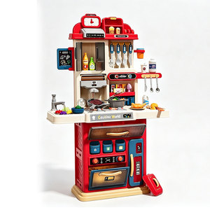 Ensemble de cuisine pour enfants, 96 pièces, jouet de simulation de cuisine double face avec vapeur, eau courante, son et lumière pour les tout-petits - Product Image 1