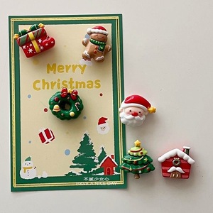 Ensemble de <span class=keywords><strong>6</strong></span> aimants de réfrigérateur de Noël, aimants de réfrigérateur mignons en résine, Père Noël, homme en pain d'épices, ensembles de cadeaux de Noël - Product Image 1