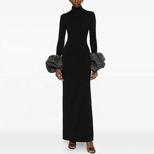 OUDINA 时尚 4XL 纯色水钻花朵水钻袖口晚礼服大码晚礼服 - Product Image 2