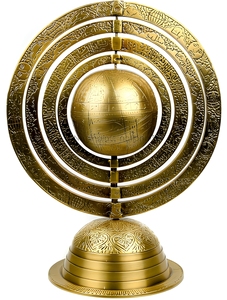 Esfera Armilar de Latón Antiguo de Lujo, Globo Astronómico, Reloj Solar Decorativo, Escultura de Mesa, Decoración Náutica Vintage para el Hogar u Oficina - Product Image 4