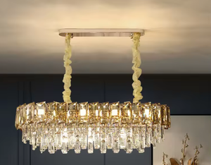 Zeal Lighting Decoración Luces colgantes Techo Lujo Oro Led Moderno K9 Crystal Rock Chandelier - Product Image 3