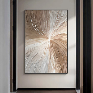 Thiết Kế Ban Đầu Tác Phẩm Nghệ Thuật Vẽ Tay Kích Thước Lớn Làm Bằng Tay Màu Nâu Kết Cấu Hình Học Vải Sơn Dầu Nghệ Thuật Trừu Tượng Làm Việc Cho Tường - Product Image 2