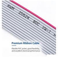 Connecteur femelle IDC 22 broches 1,27 mm 2,54 mm avec gaine PVC pour usage électronique, câble plat 300 V de 100 mm de longueur