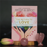 Jeu de cartes Oracle inspirant sur l'amour-propre avec impression personnalisée, cartes de tarot texturées en lin de haute qualité