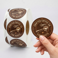 Étiquettes rondes personnalisées certifiées RoHS, autocollantes, imperméables, pour les emballages de boissons (bubble tea, café) et de produits alimentaires