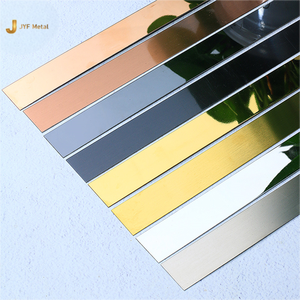 EX025 Directo de fábrica Moderno Acero inoxidable Azulejo Embellecedor Muebles de pared Armario Decoración Espejo dorado OEM Tiras planas Material de metal - Product Image 2