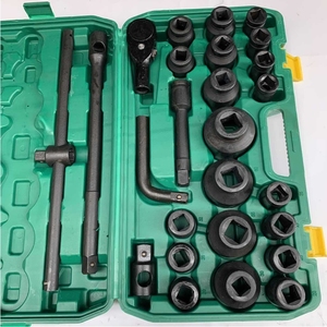 3/4 robuste 26 pièces ensemble d'outils à douille pistolet à course clé à douille hexagonale/12 côtés grand modèle pneumatique - Product Image 4
