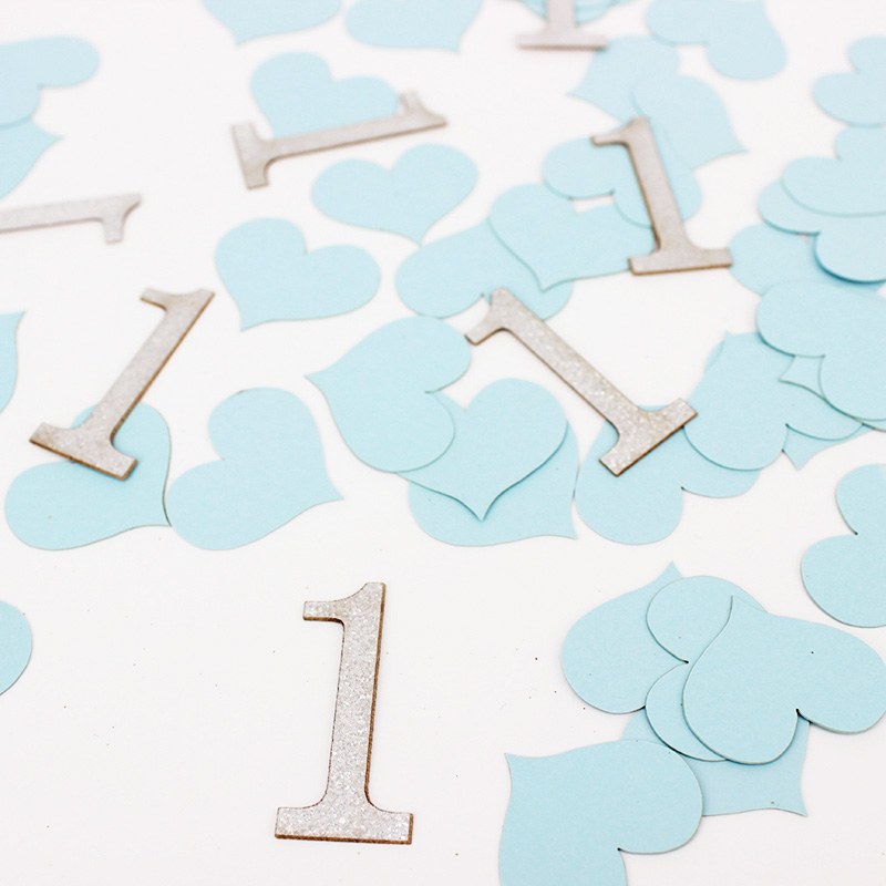 Двухсторонний Синий Золотой блестящий конфетти с сердцем Конфетти Для маленьких мальчиков 1 год День Рождения Вечеринка декор для стола конфетти