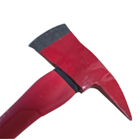 Hache de lutte contre les incendies professionnelle en acier au carbone robuste avec poignée en plastique rouge antidérapante pour le sauvetage d'urgence et le contrôle des incendies
