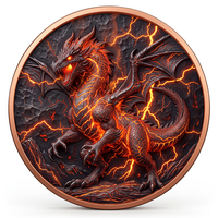 Pièce de monnaie en cuivre pur 999 de 1 oz, motifs animaux de dessins animés, divers styles, série Dragon, UV 3D, couleur haute définition, édition collector, pièce de monnaie en cuivre
