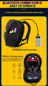 Sac à dos unisexe <span class=keywords><strong>LED</strong></span> Knight Softback étanche USB APP Control Programmable <span class=keywords><strong>LED</strong></span> Lights Cool DIY Motorcycle Riding Zipper 56-77L - Product Image 6