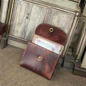 Portefeuille fin antivol en cuir véritable Boshiho Vintage, porte-cartes, étui fin pour cartes, utilisation quotidienne unisexe. - Product Image 5