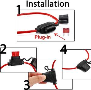 Portafusibles <span class=keywords><strong>de</strong></span> cuchilla ATO/ATC en línea <span class=keywords><strong>de</strong></span> 14 AWG con arnés <span class=keywords><strong>de</strong></span> cableado, portafusibles <span class=keywords><strong>de</strong></span> coche impermeable <span class=keywords><strong>de</strong></span> <span class=keywords><strong>calibre</strong></span> 14 <span class=keywords><strong>de</strong></span> repuesto con tapa - Product Image 3