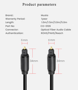 Cable de audio de fibra óptica digital Toslink SPDIF Dolby 7,1 Soundbar 5,1 cable óptico Toslink para barra de sonido HI-FI HomeTheater PS4 - Product Image 6