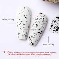 Nail Art professionnel, effet de tache noire hybride, trempage Uv/LED, coquille d'œuf, couche de finition mate