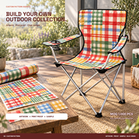 Chaise de jardin pliable robuste avec accoudoirs, porte-gobelet et motif logo personnalisé pour pique-niques et rassemblements – Vente en gros