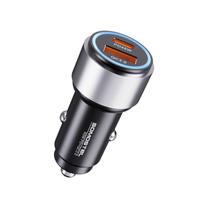 Somostel SMS-A51 sạc xe hơi cổng USB kép 45W + QC3.0 20W Bộ chuyển đổi di động mini sạc nhanh USB sạc tốc độ cao 65W - Product Image 4