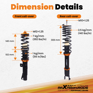 Pièces de suspension MaXpeedingrods, amortisseurs avant et arrière pour <span class=keywords><strong>Ford</strong></span> Fiesta IV <span class=keywords><strong>Puma</strong></span> pour Mazda 121 III 1995-1998, utilisation quotidienne - Product Image 4