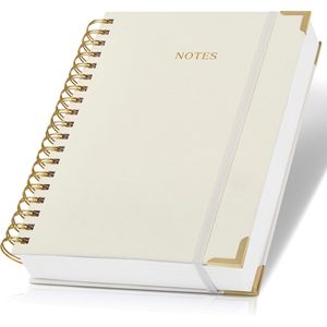 ZICOTO Spiral Notebook B5 College Ruled 300 Pages Beige Linen Cover Journal For Women Gift <b>Note</b> <b>Book</b> - Product Image 1