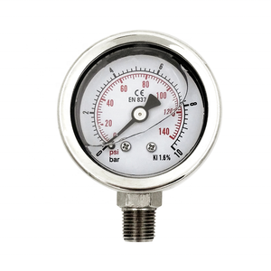 مقياس ضغط مخصص ، مقياس ضغط الجلسرين ، مقياس 50 ، من الفولاذ المقاوم للصدأ 0-10 بار ، زيت الماء والهواء - Product Image 1