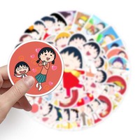 50pcs Penjualan Langsung Pabrik Stiker Anime Dekoratif Laptop Skateboard Koper Stiker Anime Jepang Chibi Maruko-chan