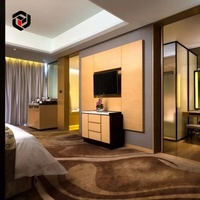 Ensemble de meubles de chambre d'hôtel 5 étoiles haut de gamme en chêne massif moderne, écologique et personnalisable, avec tête de lit et table de chevet pour appartement