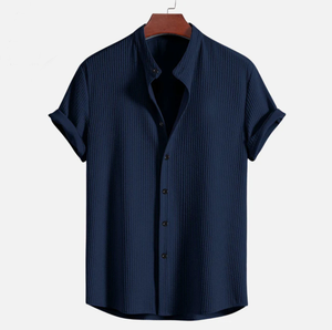 <span class=keywords><strong>Chemise</strong></span> décontractée à manches courtes pour <span class=keywords><strong>homme</strong></span>, en mélange de coton respirant et confortable, plissée texturée, idéale pour l'été – <span class=keywords><strong>Prix</strong></span> de gros - Product Image 6