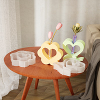 Moule en silicone pour vase à fleurs en forme de cœur en forme d'arc pour décoration de centre de table en résine, plâtre, céramique, hydroponique et mariage