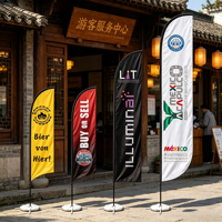 Drapeau publicitaire professionnel en forme de larme avec kit en aluminium pour publicité extérieure, drapeau plume de plage