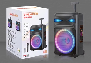 Enceinte amplifiée Corneta, enceinte amplifiée Bosinas de 8 pouces, haut-parleur de 8 pouces pour karaoké en plein air, chariot avec micro sans fil pour les fêtes - Product Image 4