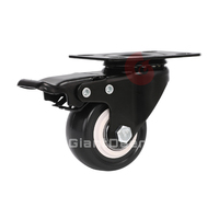 Nouveau Design Pivotant Noir PVC Meubles Roulette 1.5 Pouces 2 Pouces 2.5 Pouces