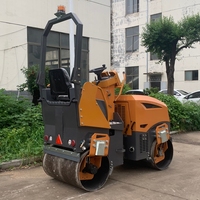 Petit rouleau compresseur routier de 1 tonne, 1,8 tonne, 0,7 tonne, rouleau compresseur vibratoire à double tambour pour asphalte, sol, béton, diesel, essence
