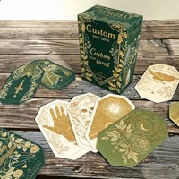 Cartes de tarot hexagonales éducatives et divertissantes personnalisées, boîte rigide, estampage à chaud doré, guide, votre propre art