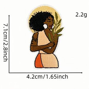 Thời trang đen Cô Gái drippin Đen cô gái ma thuật thêu sắt trên Đen Cô gái các bản vá lỗi - Product Image 5