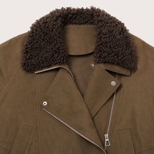 Chaqueta Corta de PU para Mujer, Estilo Casual, Tejida, Lavada, Tipo Gabardina, para Otoño e Invierno, Cortavientos - Product Image 5