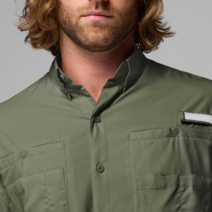 <span class=keywords><strong>Camisa</strong></span> de Pesca y Senderismo de Manga Larga para Hombre, Protección UV UPF 50, Color Sólido, Poliéster Personalizado, MOQ Bajo - Product Image 5