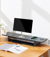 Support de moniteur d'ordinateur en bois moderne réglable Riser support pour ordinateur portable organisateur de bureau avec clavier de stockage iPad tablette pour un usage domestique