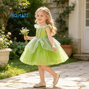 Meiqiai Vestito da <span class=keywords><strong>Principessa</strong></span> Tinker Bell per Bambine Corona Verde Bacchetta Magica Costume da Elfo Natalizio per Bambini XJL05 - Product Image 3