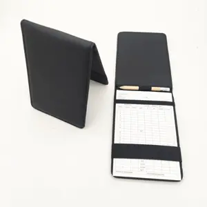 Capa de livro Yardage para cartão de golfe em couro sintético preto, ótimo presente para homens e mulheres