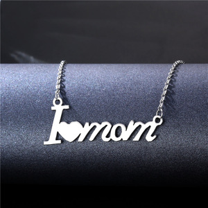 Collar <span class=keywords><strong>de</strong></span> Acero Inoxidable con Colgante <span class=keywords><strong>de</strong></span> Letra Simple, Regalo Elegante <span class=keywords><strong>para</strong></span> el Día <span class=keywords><strong>de</strong></span> la Madre, Collar 'Te Amo Mamá' <span class=keywords><strong>para</strong></span> <span class=keywords><strong>Mi</strong></span> Mamá - Product Image 2