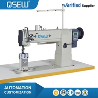 QS-83440D-45T Double aiguille poste lit pied séparé couture Triple alimentation pour ruban sac point noué Machine à coudre industrielle 45cm